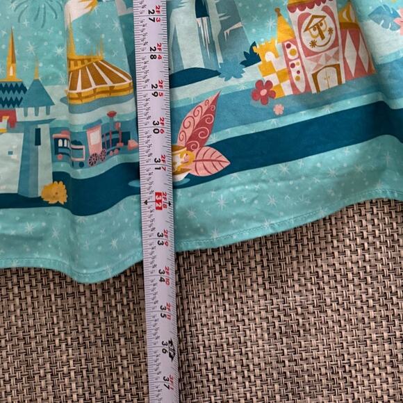 Disneyland Exclusive Ltd Ed Icons Border Print Halter Fit & Flare Dress XS Blue - Picture 7 of 7